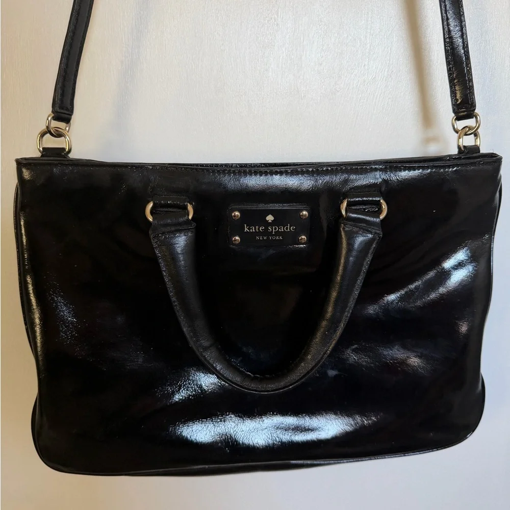 Kate Spade Glossy Black Shoulder Bag